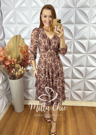 Milla Chic - millachic com br vestido suica em mocha mousse 9 Vestido Suíça Em Mocha Mousse - Marrom Escuro - Milla Chic