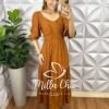 Vestido Tarcisia Em Rayon - Marrom Claro - Milla Chic