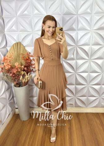 Milla Chic - millachic com br vestido theodora em rayon marrom 3 Vestido Theodora Em Rayon - Marrom - Milla Chic
