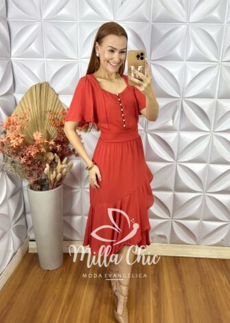 Milla Chic - millachic com br vestido theodora em rayon marrom 8 Vestido Theodora Em Rayon - Marrom - Milla Chic