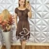 Vestido Viscolycra Comfy Chic Mia - Marrom - Milla Chic