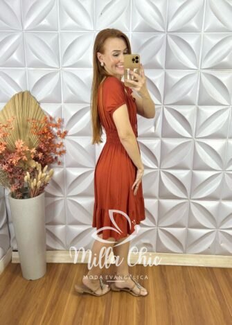 Vestido Viscolycra Comfy Chic Mia - Laranja - Milla Chic