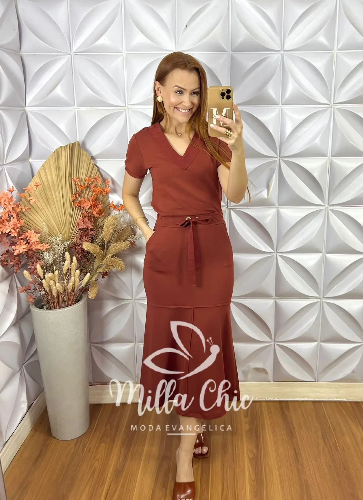 Conjunto Ramona Em Moletinho – Terra Cota – Milla Chic Conjunto Ramona Em Moletinho - Terra Cota - Milla Chic