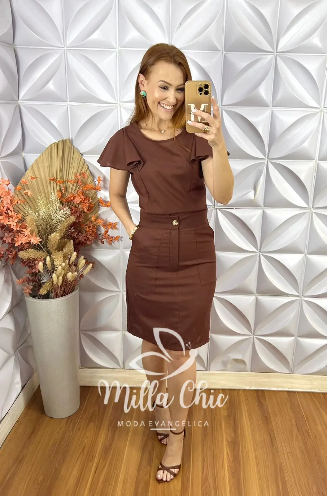 Conjunto Estefânia Em Linho – Caramelo – Milla Chic Conjunto Estefânia Em Linho - Caramelo - Milla Chic
