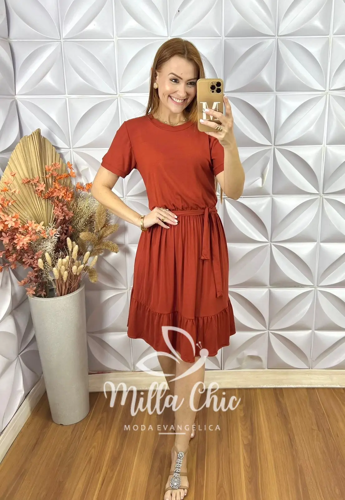 Vestido Lourdes Comfy Chic – Laranja – Milla Chic Vestido Lourdes Comfy Chic - Laranja - Milla Chic