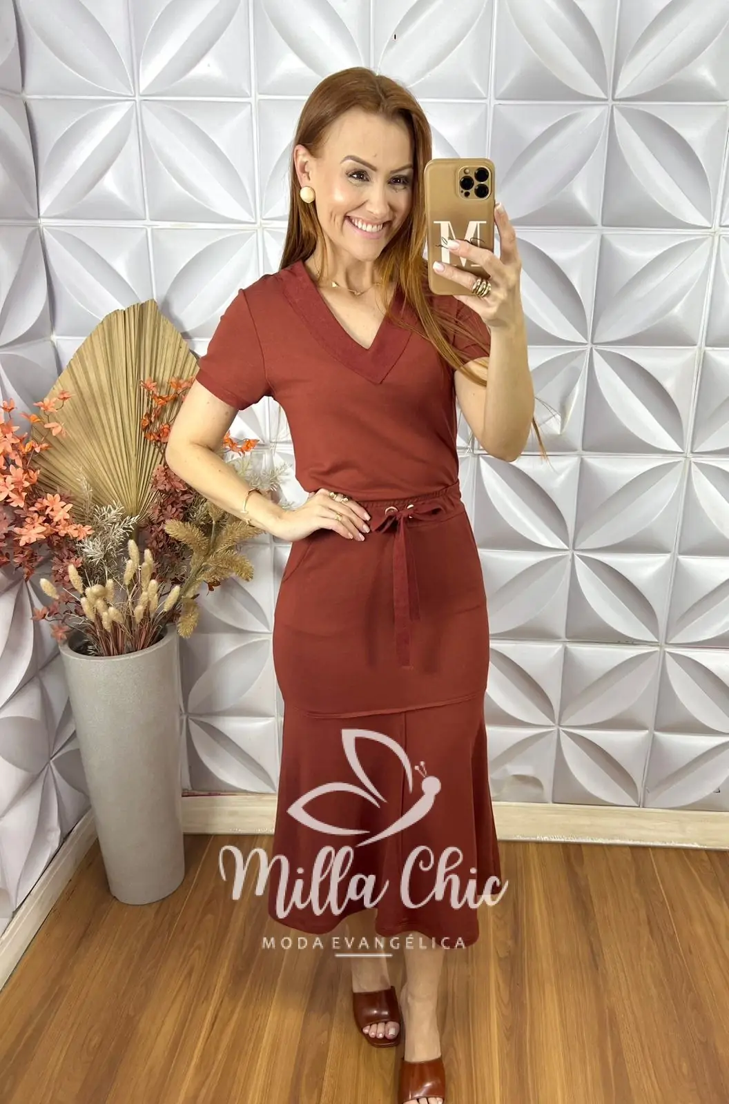 Conjunto Ramona Em Moletinho – Terra Cota – Milla Chic Conjunto Ramona Em Moletinho - Terra Cota - Milla Chic