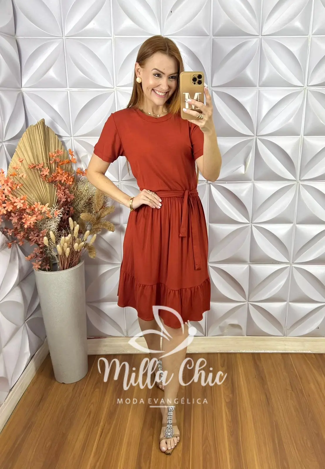 Vestido Lourdes Comfy Chic – Laranja – Milla Chic Vestido Lourdes Comfy Chic - Laranja - Milla Chic