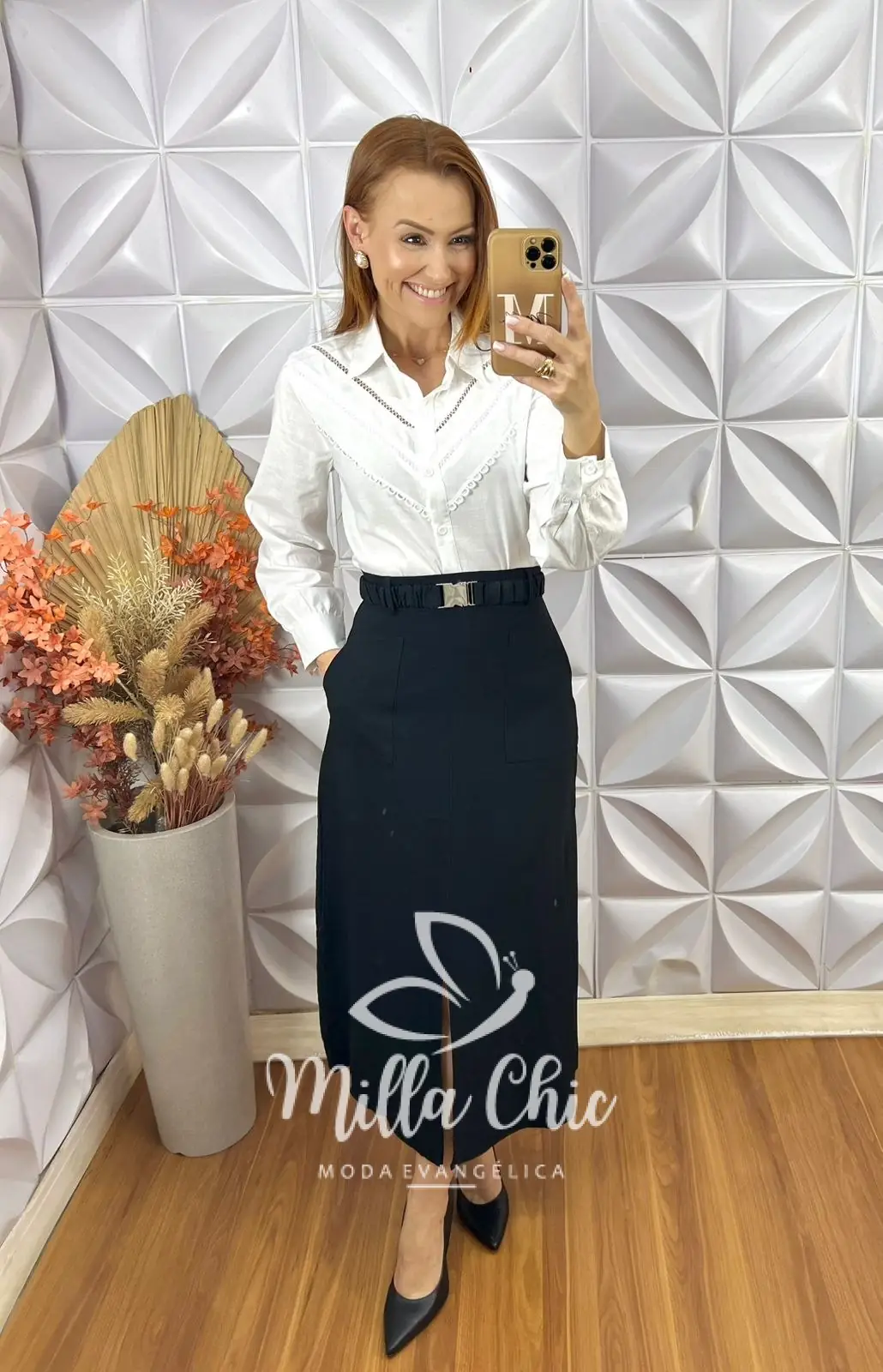 Saia Milka Em Alfaiataria Marrant – Preta – Milla Chic Saia Milka Em Alfaiataria Marrant - Preta - Milla Chic