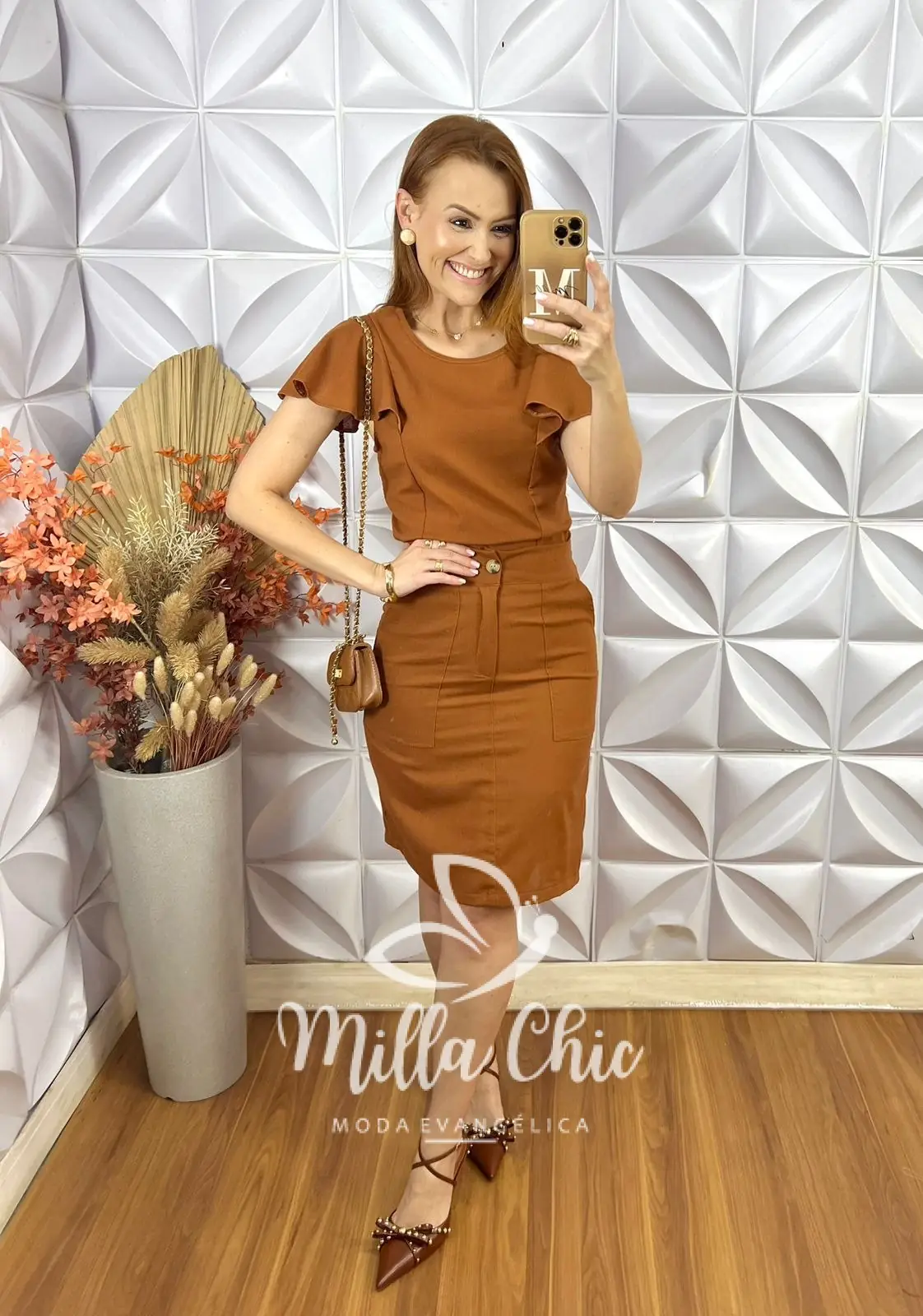 Conjunto Estefânia Em Linho – Caramelo – Milla Chic Conjunto Estefânia Em Linho - Caramelo - Milla Chic