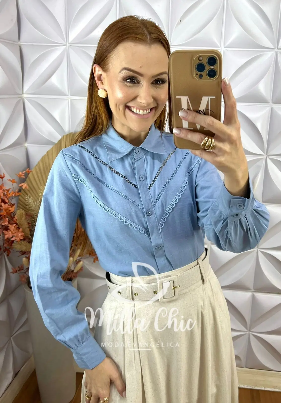Camisa Brenda Em Linho – Marrom – Milla Chic Camisa Brenda Em Linho - Marrom - Milla Chic