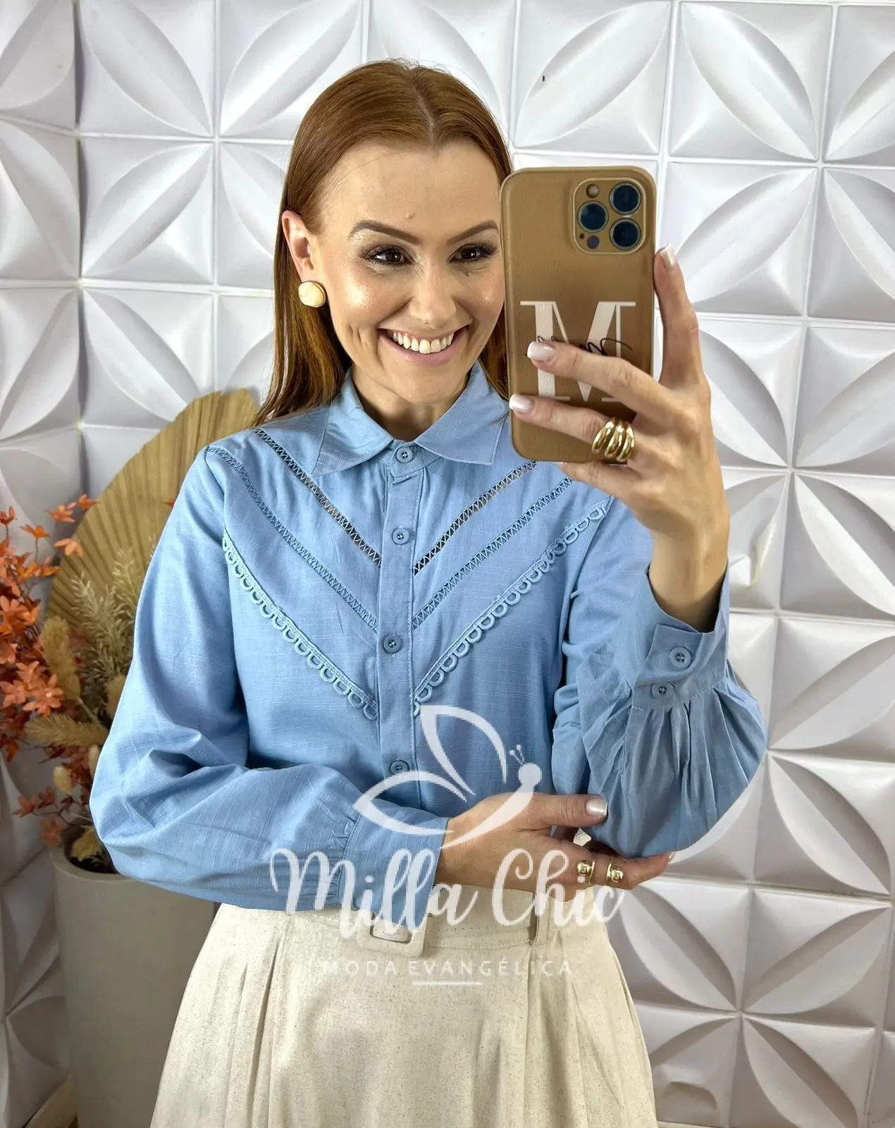 Camisa Brenda Em Linho – Marrom – Milla Chic Camisa Brenda Em Linho - Marrom - Milla Chic