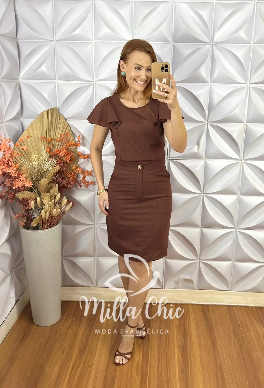 Conjunto Estefânia Em Linho – Caramelo – Milla Chic Conjunto Estefânia Em Linho - Caramelo - Milla Chic
