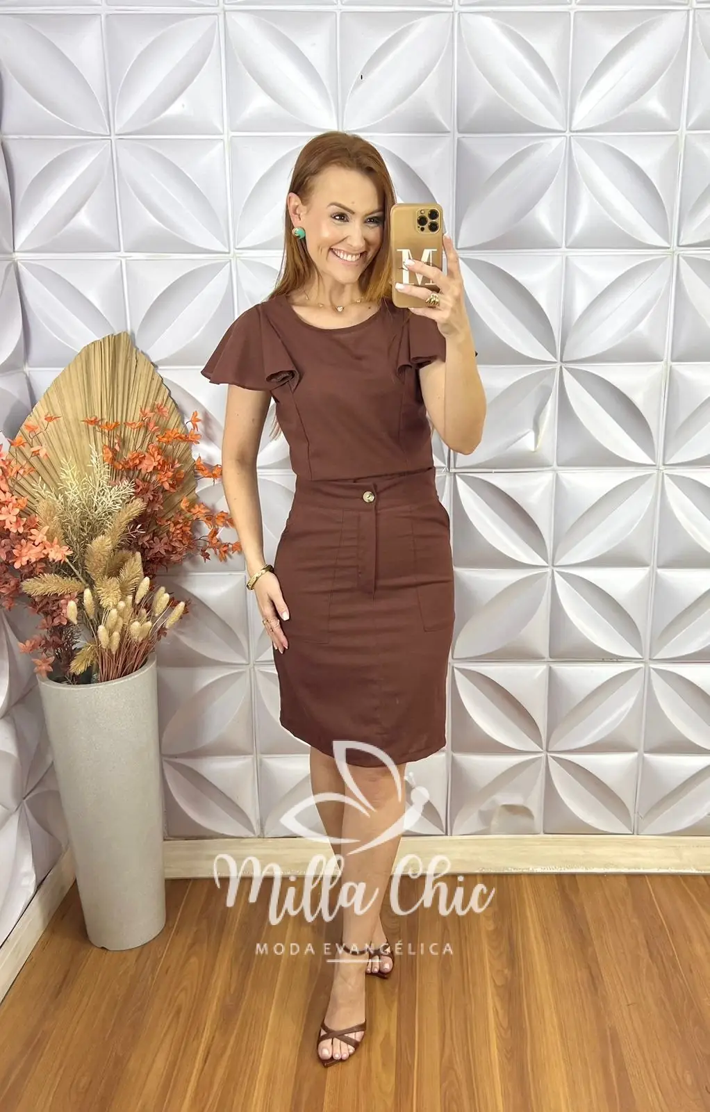 Conjunto Estefânia Em Linho – Caramelo – Milla Chic Conjunto Estefânia Em Linho - Caramelo - Milla Chic