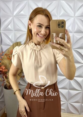 Milla Chic - millachic com br blusa agatha com bordada azul 6 Blusa Agatha Com Bordada - Azul - Milla Chic