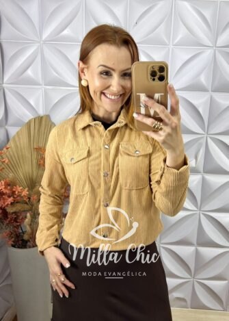 Blusa Alanis  Em Tricot Modal - Bege - Milla Chic