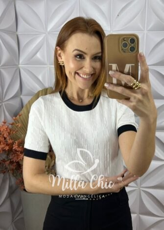 Blusa Alanis  Em Tricot Modal - Bege - Milla Chic
