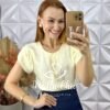 Blusa Cássia Em Viscose Com Poliamida - Amarelo - Milla Chic