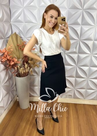 Blusa Cássia Em Viscose Com Poliamida - Branco - Milla Chic