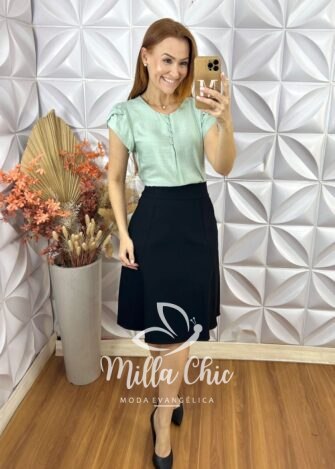 Blusa Cássia Em Viscose Com Poliamida - Branco - Milla Chic