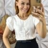 Blusa Cássia Em Viscose Com Poliamida - Branco - Milla Chic