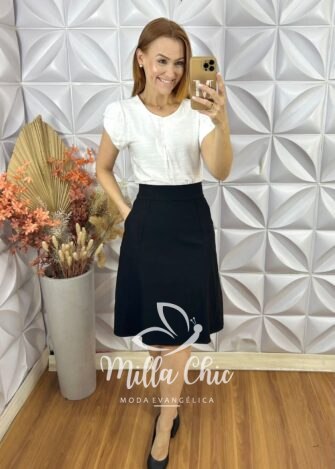 Blusa Cássia Em Viscose Com Poliamida - Branco - Milla Chic