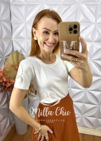 Milla Chic - millachic com br blusa joana em malha bordada branca 2 Blusa Joana Em Malha Bordada - Branca - Milla Chic