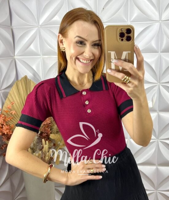 Blusa Laura Em Tricot Modal - Vermelho - Milla Chic