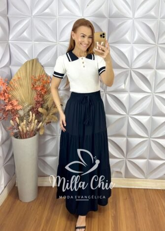 Blusa Laura Em Tricot Modal - Branca - Milla Chic