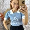 Blusa Laura Em Tricot Modal - Azul - Milla Chic
