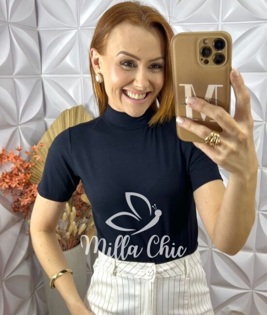 Cacharel Gola Alta Em Viscolycra - Preta - Milla Chic