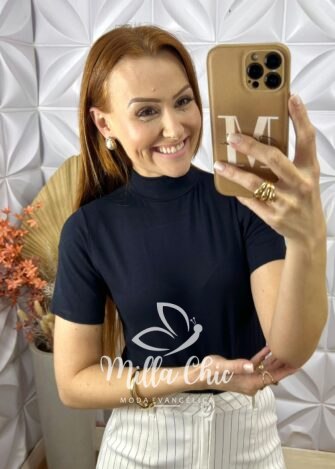 Cacharel Gola Alta Em Viscolycra - Preta - Milla Chic