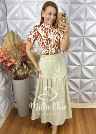 Cacharel Juju Manga Curta Estampada - Milla Chic