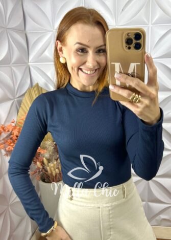 Cacharel Manga Longa - Azul - Milla Chic