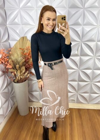 Cacharel Manga Longa - Preto - Milla Chic