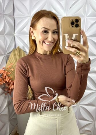 Milla Chic - millachic com br cacharel manga longa branco copia Cacharel Manga Longa - Marrom - Milla Chic