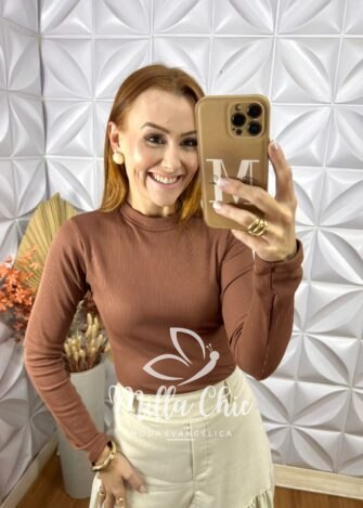 Cacharel Manga Longa - Marrom - Milla Chic
