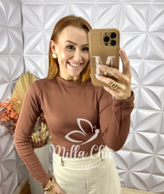 Cacharel Manga Longa - Marrom - Milla Chic