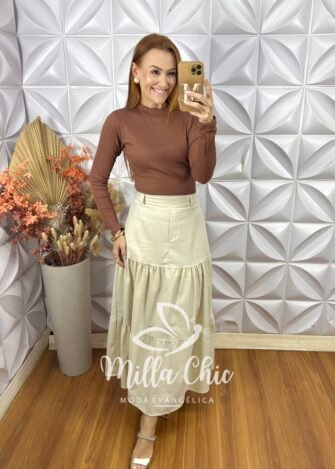 Milla Chic - millachic com br cacharel manga longa marrom 2 Cacharel Manga Longa - Marrom - Milla Chic