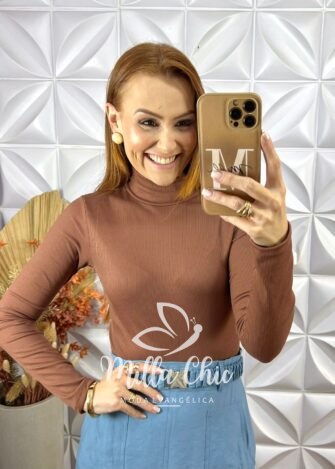 Cacharel Manga Longa - Marrom - Milla Chic