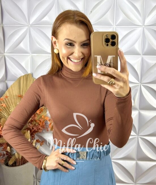 Cacharel Manga Longa - Marrom - Milla Chic