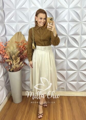 Camisa Brenda Em Linho - Preta - Milla Chic