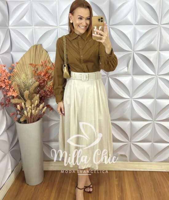 Camisa Brenda Em Linho - Preta - Milla Chic