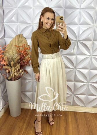 Camisa Brenda Em Linho - Preta - Milla Chic