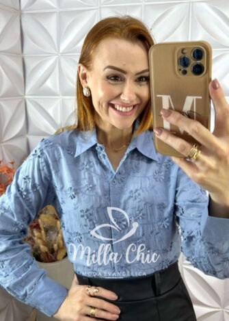 Milla Chic - millachic com br camisa edilene em lesie bordada 11 Camisa Edilene Em Lesie Bordada - Branco - Milla Chic