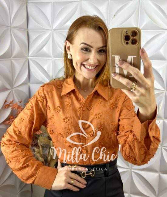Camisa Edilene Em Lesie Bordada - Branco - Milla Chic