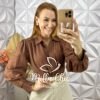 Camisa Germânia Em Linho De Algodão- Marrom - Milla Chic