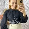 Milla Chic - millachic com br camisa germania em linho de algodao vermelho copia 2 Camisa Germânia Em Linho De Algodão- Preto - Milla Chic
