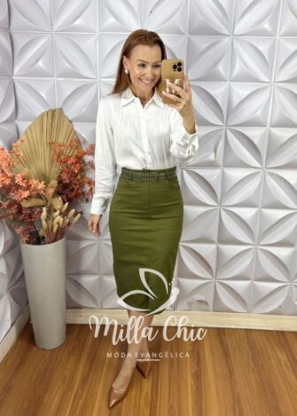 Camisa Nívea Em Viscose Acetinada - Branca - Milla Chic