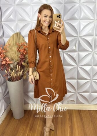 Chemise Itália - Marrom - Milla Chic