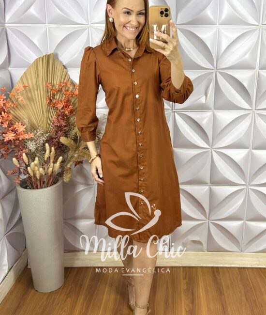 Chemise Itália - Marrom - Milla Chic